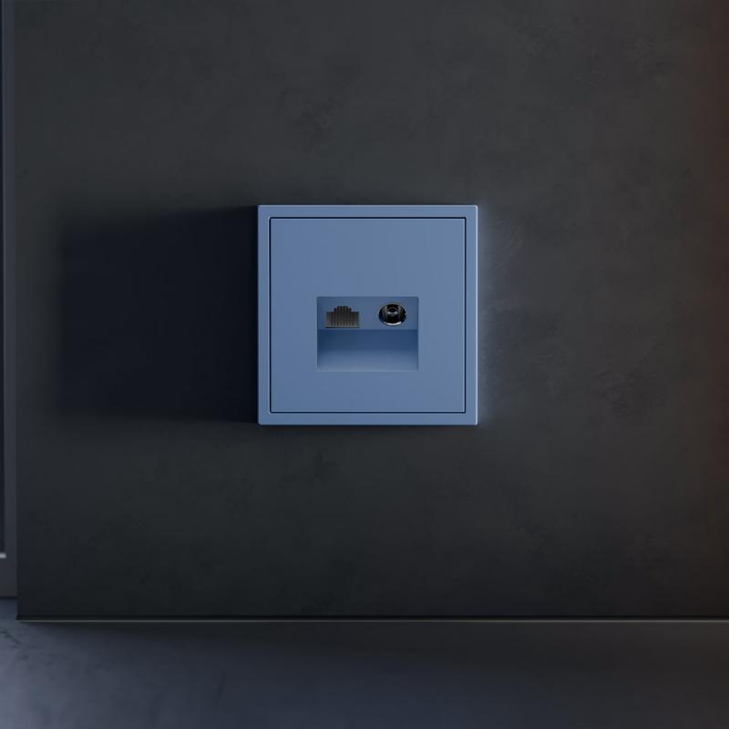 Накладка для розетки TV+RJ45 кат. 6, S70 (деним)