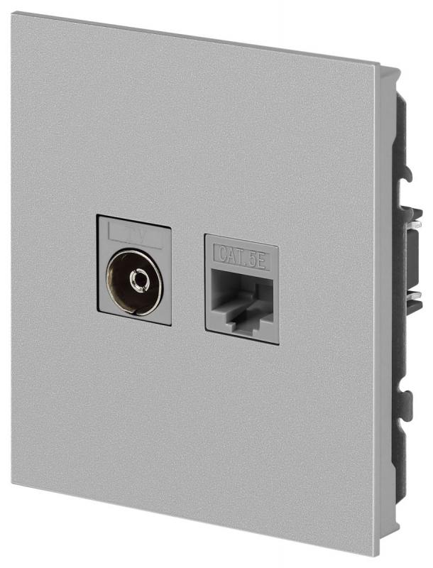 Розетка Эра Arktik 16-3110-03 комбинированная RJ45+TV алюминий Б0070496