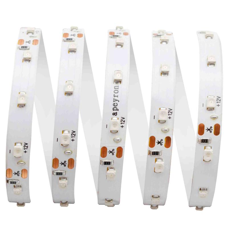 Светодиодная лента Apeyron 12В СТ 4,8Вт/м smd3528, 60д/м IP67 (НАНО) 5м зеленая 00-85