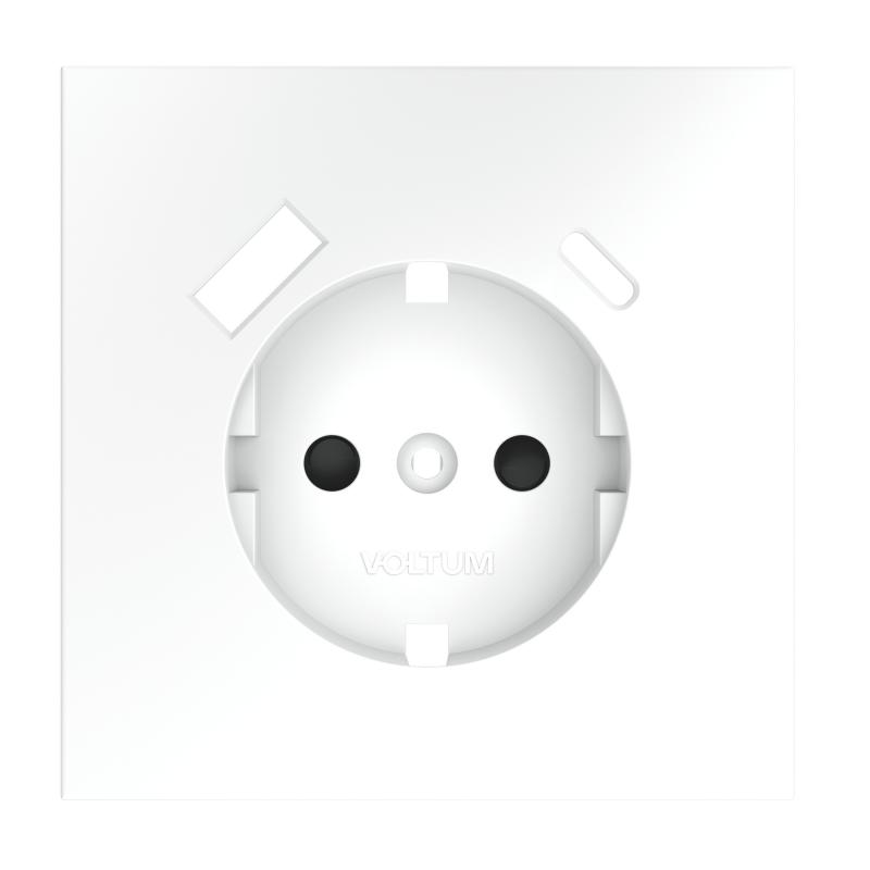 Накладка для розетки с заземлением и защитными шторками, с USB A+C, S70 (белый матовый)