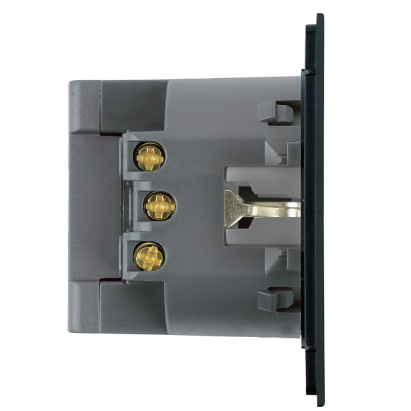 Розетка 1-местная з/ш с/з 16А + USB + Type C (механизм) Stekker Мия 250В 20W RST16-3119-05 черный бархат 50452