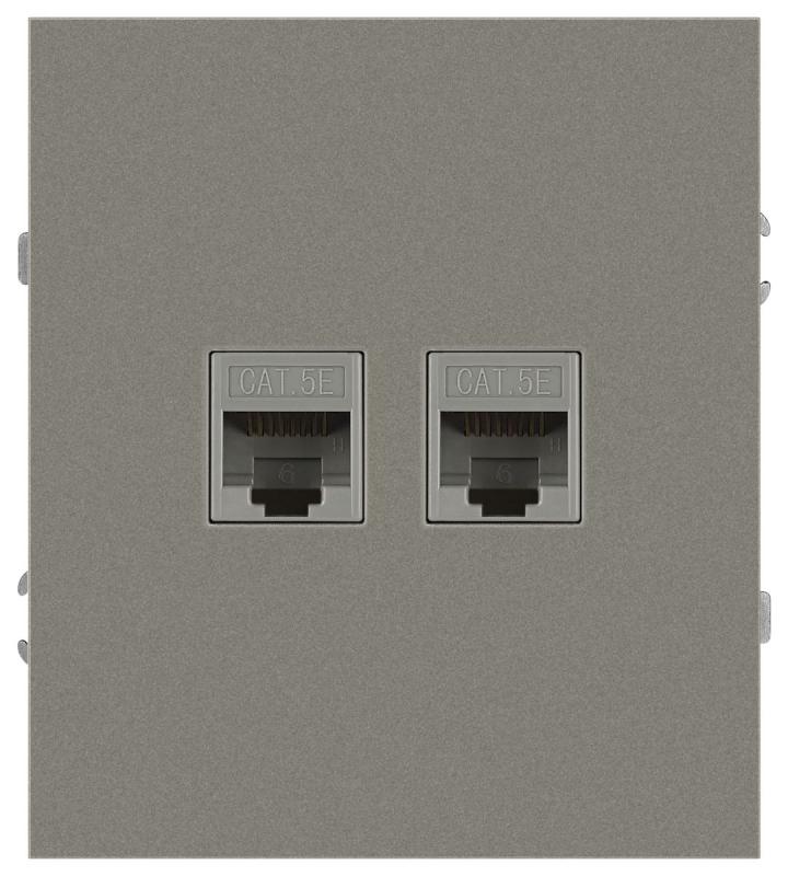 Розетка Эра Arktik 16-3108-07 информационная двойная 2XRJ45 титан Б0070490