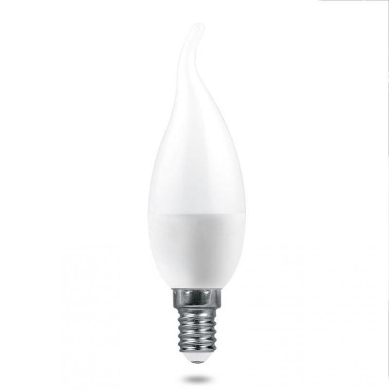 Лампа светодиодная Feron E14 6W 4000K свеча на ветру матовая LB-1306 38048