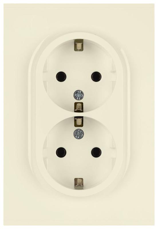 Розетка Эра Arktik 16-2104-02 двойная с заземлением 2X2P+E Schuko 16А-250В слоновая кость Б0070445