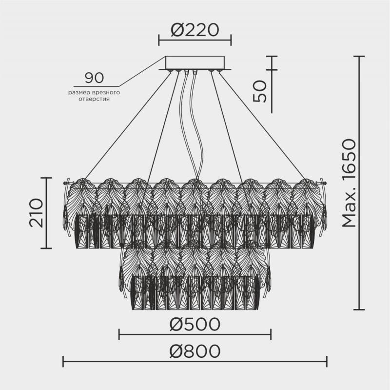 Подвесная люстра Modelux ML.7445.800.500 GD