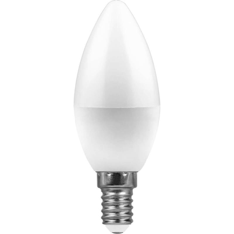 Лампа светодиодная Feron E14 7W 6400K Прямосторонняя Матовая LB-433 25986