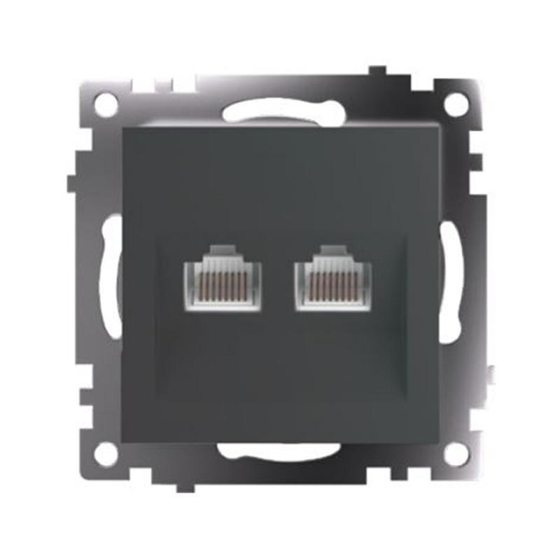 Розетка компьютерная 2-местная RJ-45 Stekker Катрин GLS00-7109-06 50008