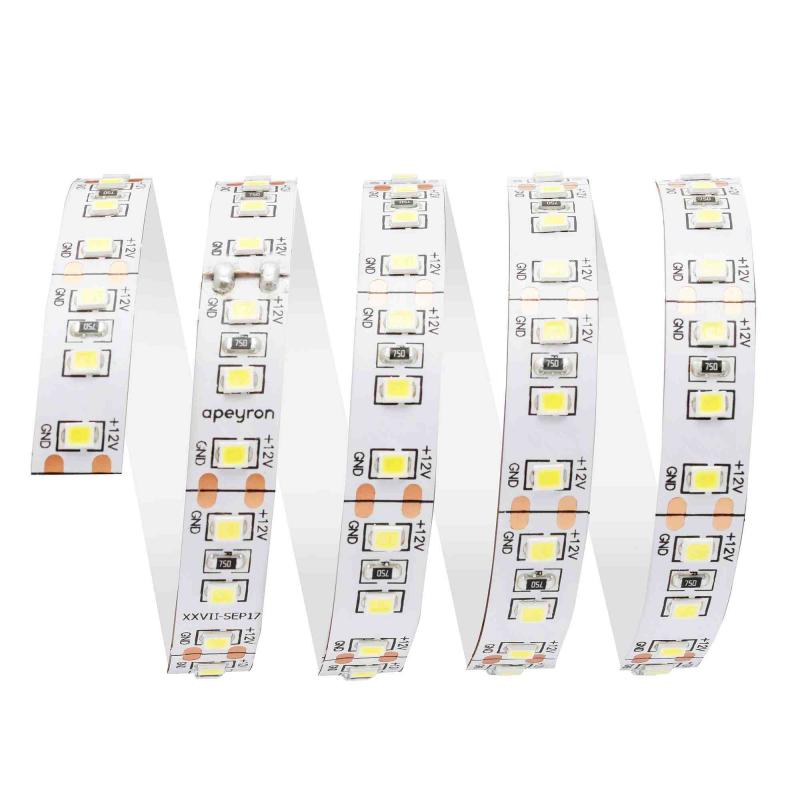 Светодиодная лента Apeyron 12В СТ 14,4Вт/м smd2835 120д/м IP20 1400Лм/м 3м 6500К 212BL