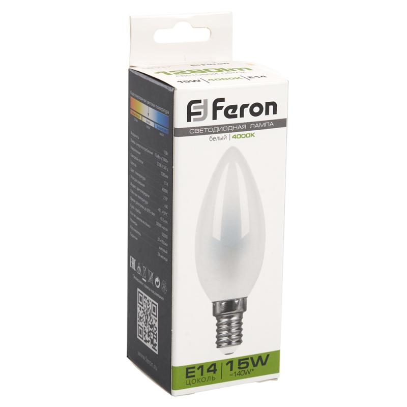 Лампа светодиодная Feron LB-717 Свеча E14 15W 4000K 38257