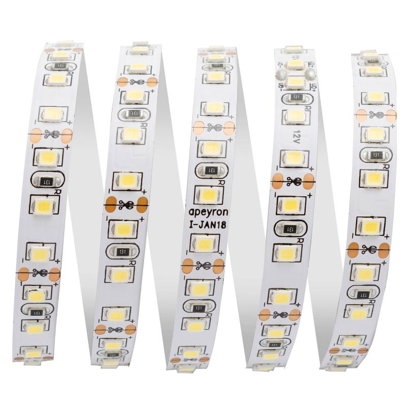 Светодиодная лента Apeyron 12В СТ 9,6Вт/м smd3528, 120д/м IP20 600Лм/м 5м 4000К 00-143