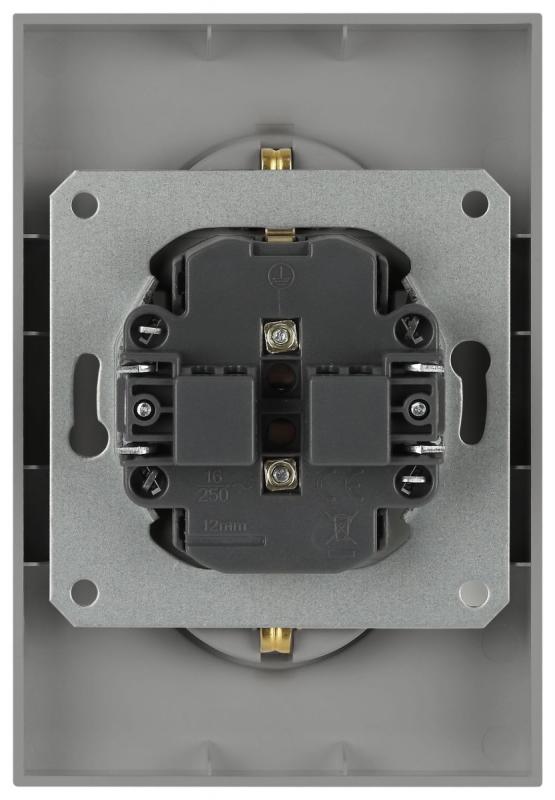 Розетка Эра Arktik 16-2104-03 двойная с заземлением 2X2P+E Schuko 16А-250В алюминий Б0070446